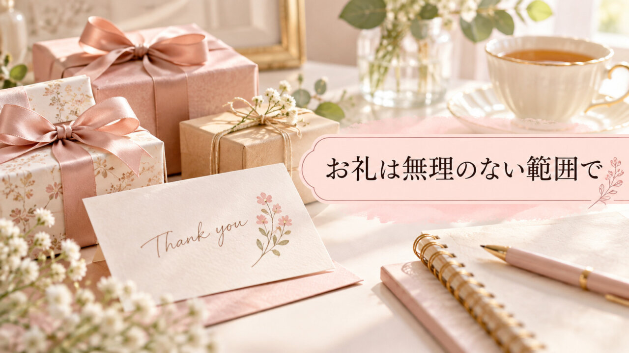 退職のお礼は無理のない範囲で 退職する側のお礼に用意した包装ギフトと感謝のカード