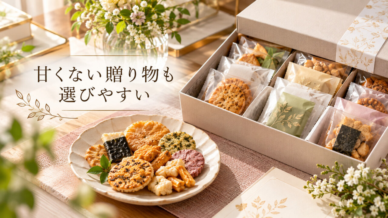 甘くない贈り物も選びやすい 甘いお菓子が苦手な職場に贈る米菓の詰め合わせ
